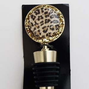 GLITTER DIVA LEOPARD WINE STOPPER
